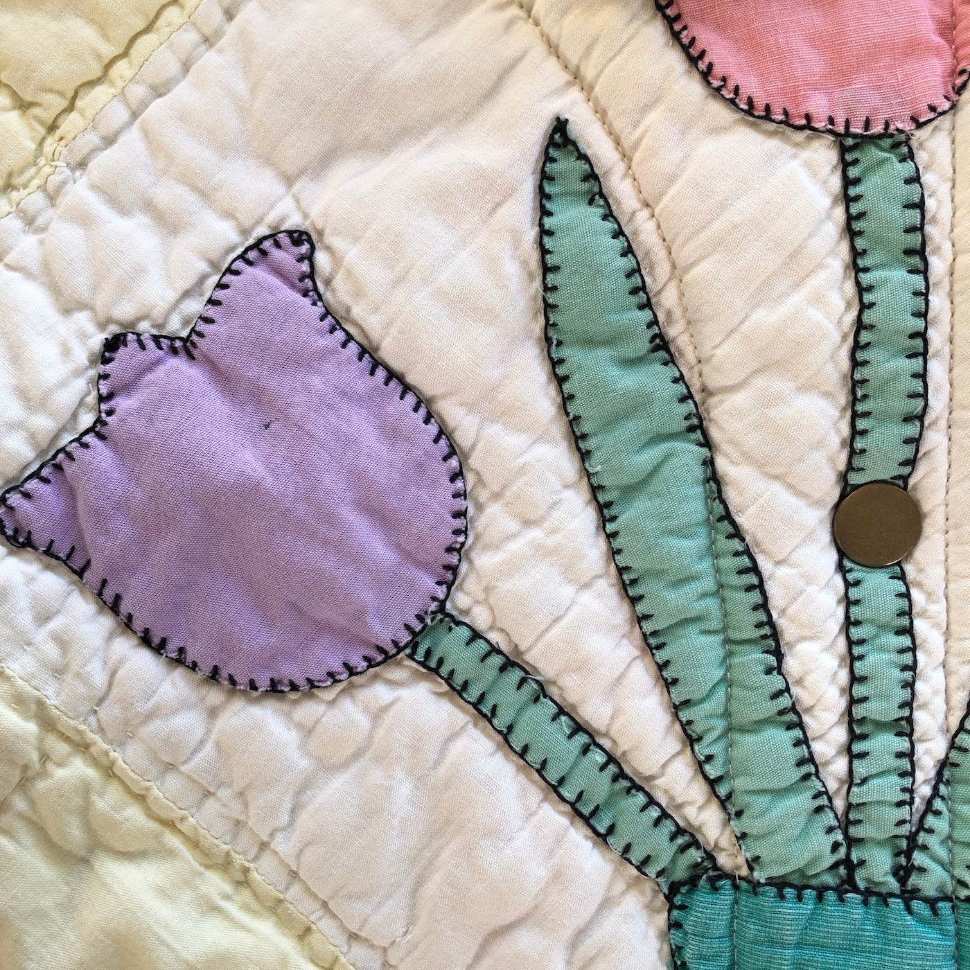 Quilt Jacket No.4 Vintage Tulip Applique Quilt Coat