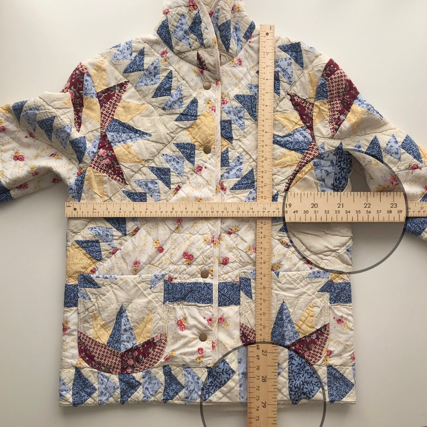 Quilt Jacket No.5 Mariner's Compass Shawl Collar Coat