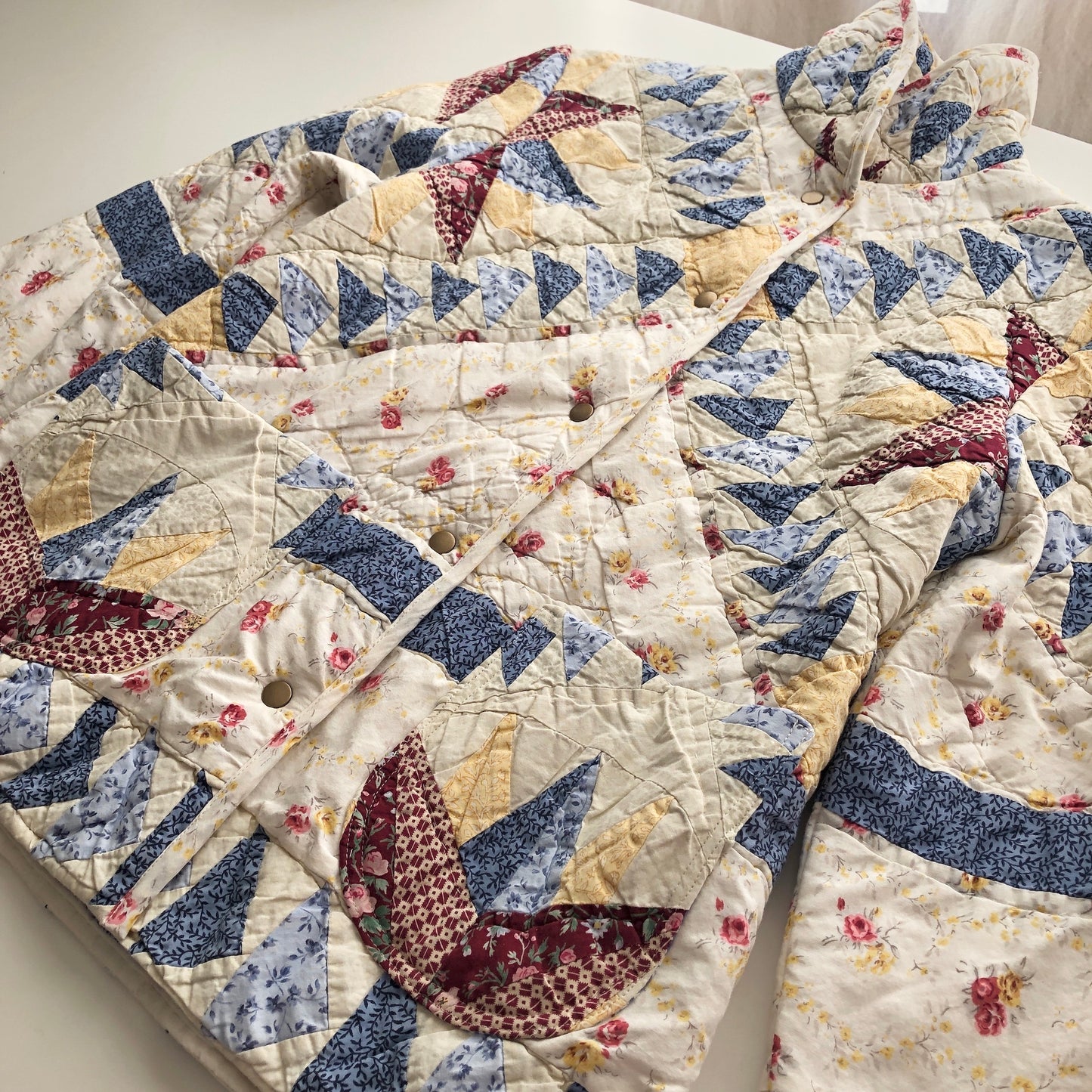 Quilt Jacket No.5 Mariner's Compass Shawl Collar Coat