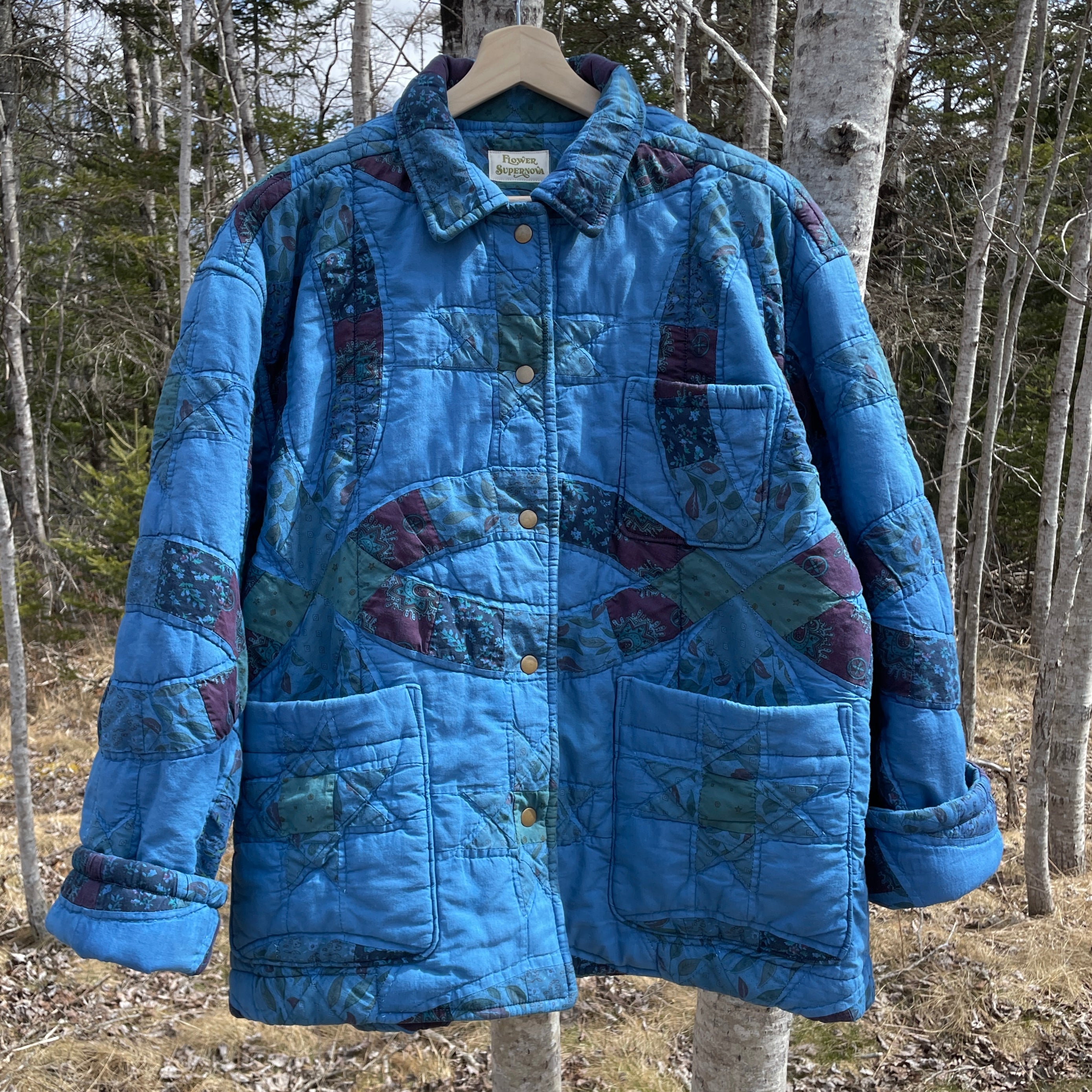 Quilt Jacket No.7 Vintage Double Wedding Ring Chore Coat XL-XXL