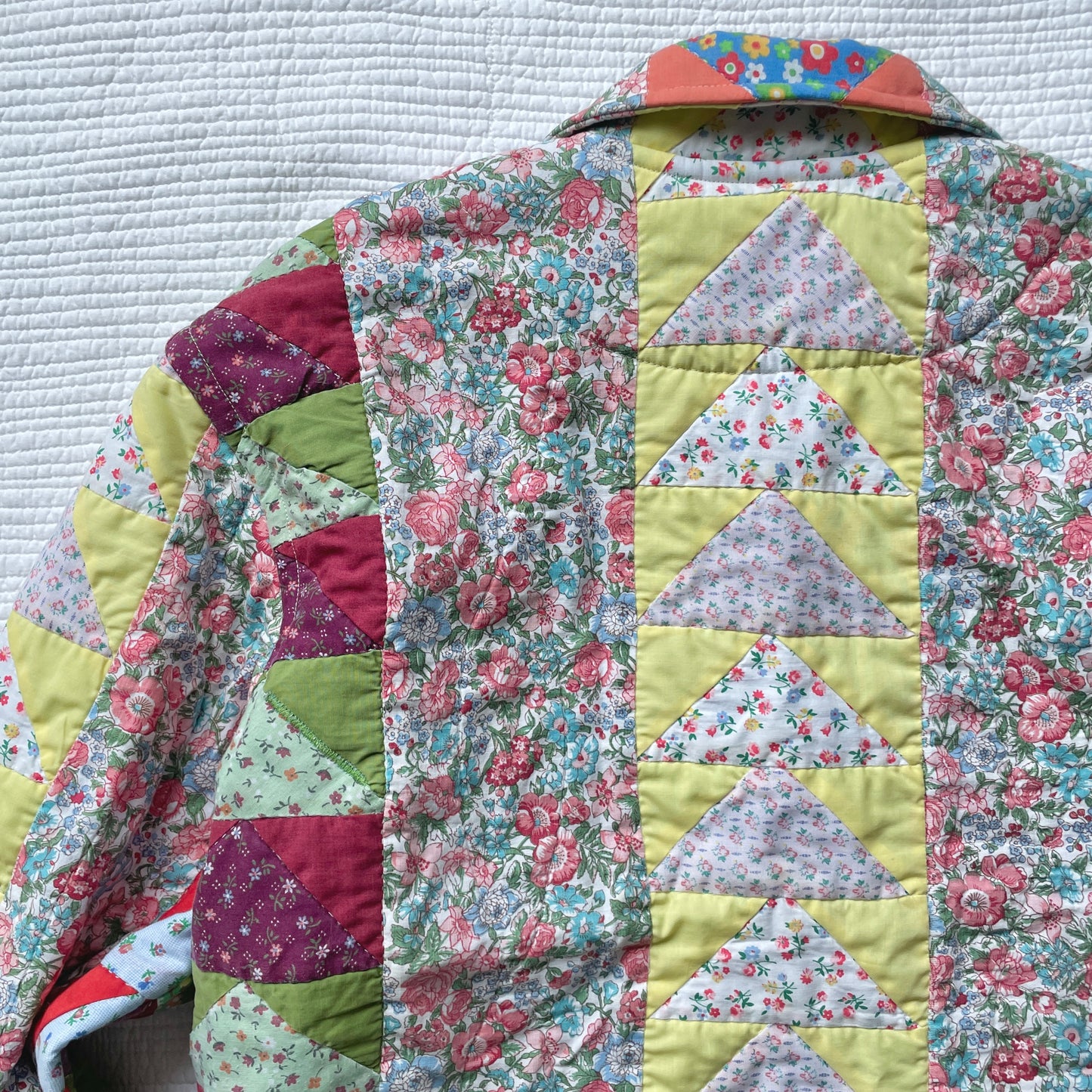 *Not for Sale* *Part 1 of 2* Quilt Jacket No.8 Vintage Floral Patchwork Jacket One-of-a-Kind S-M