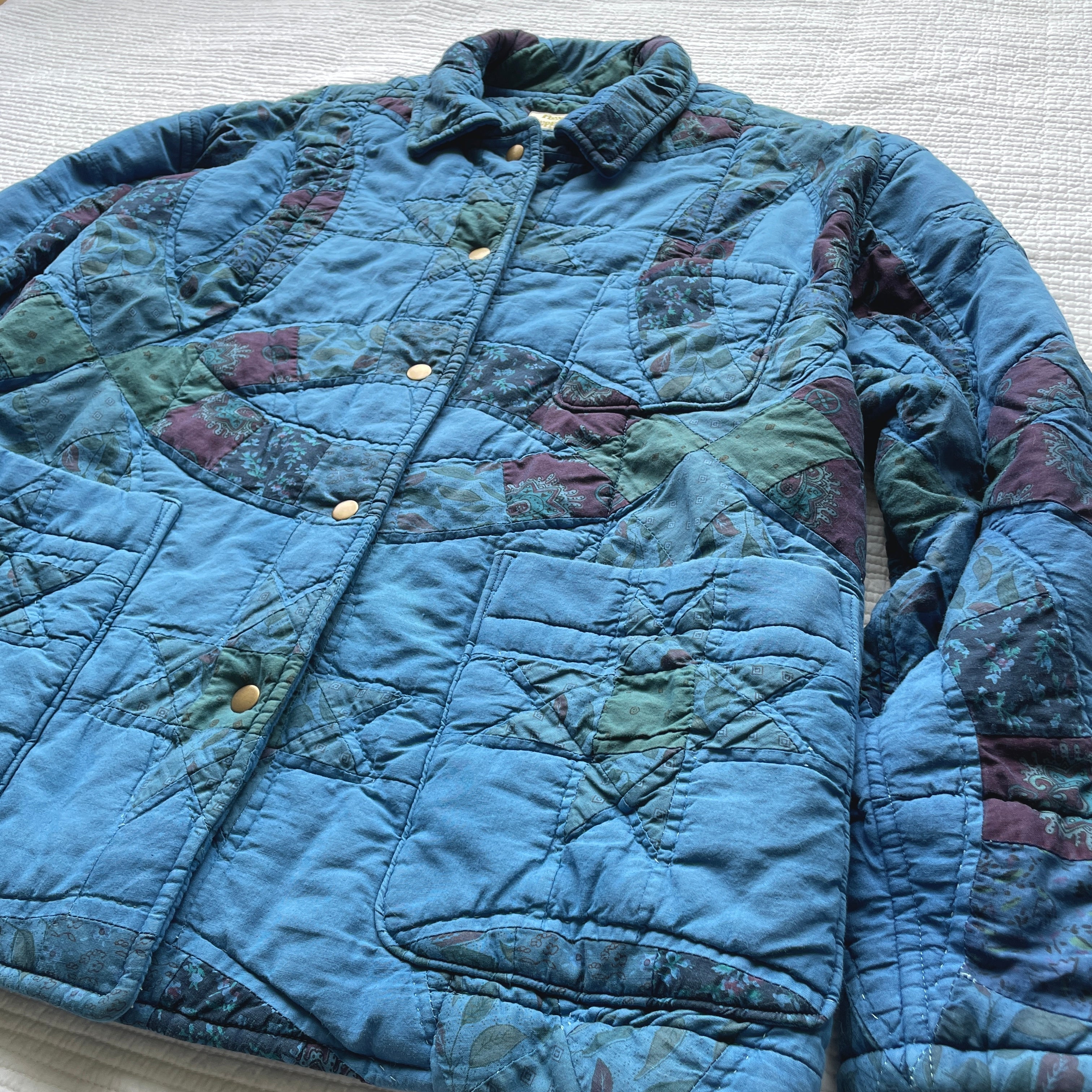 Quilt Jacket No.7 Vintage Double Wedding Ring Chore Coat XL-XXL