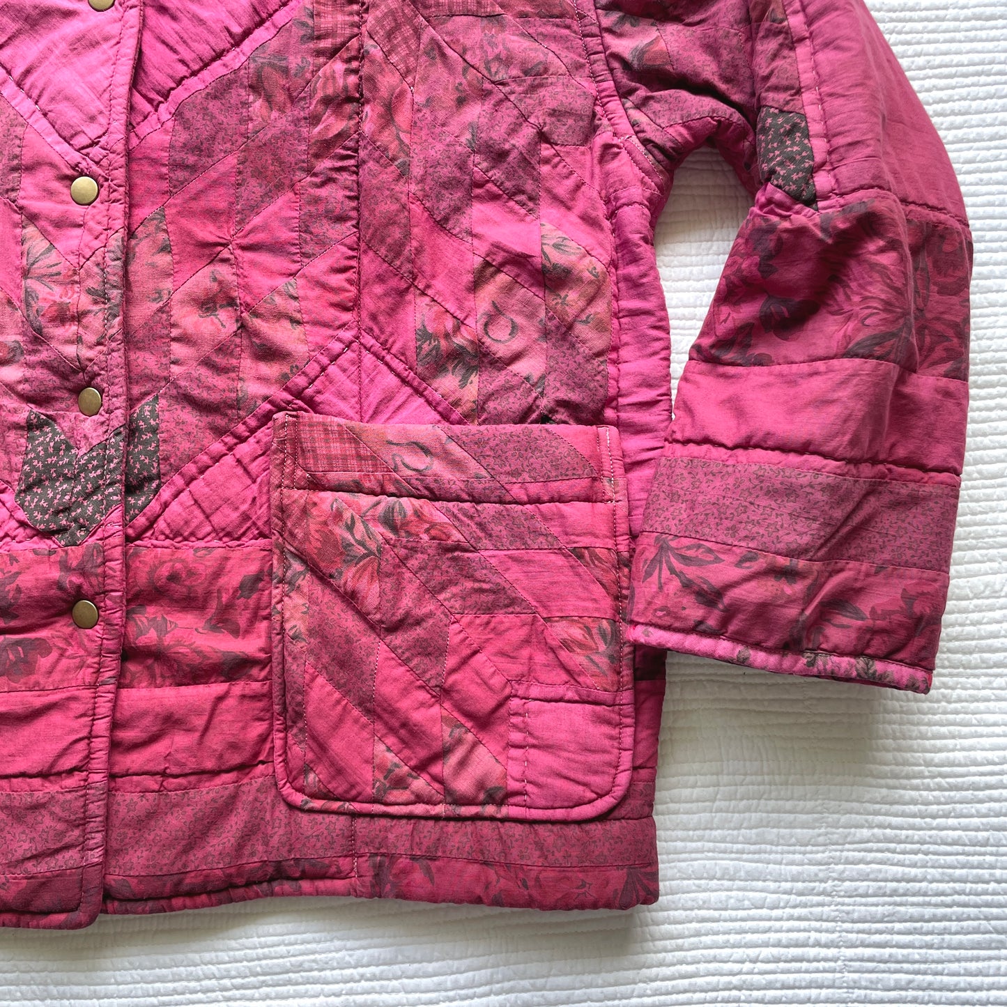 Quilt Jacket No.10 Vintage Patchwork Broken Star Pattern Chore Coat L