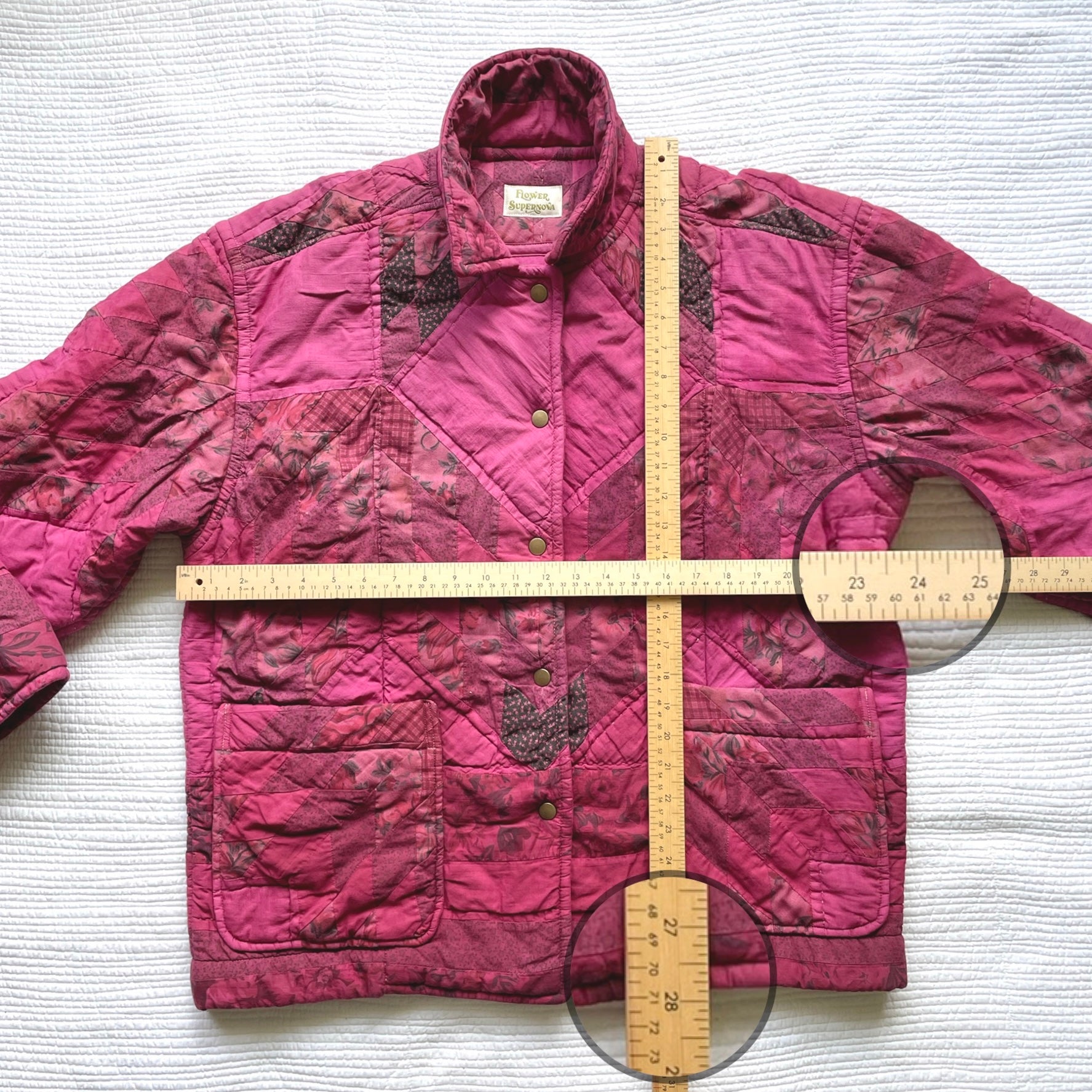 Quilt Jacket No.10 Vintage Patchwork Broken Star Pattern Chore Coat L