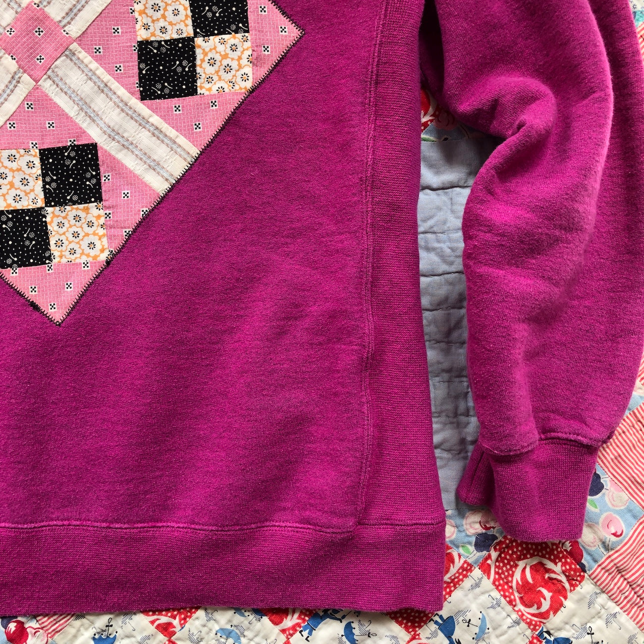 Patchwork hot sale crewneck sweater