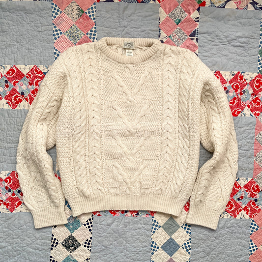 Vintage Cable Knit Fisherman Sweater Made in England L