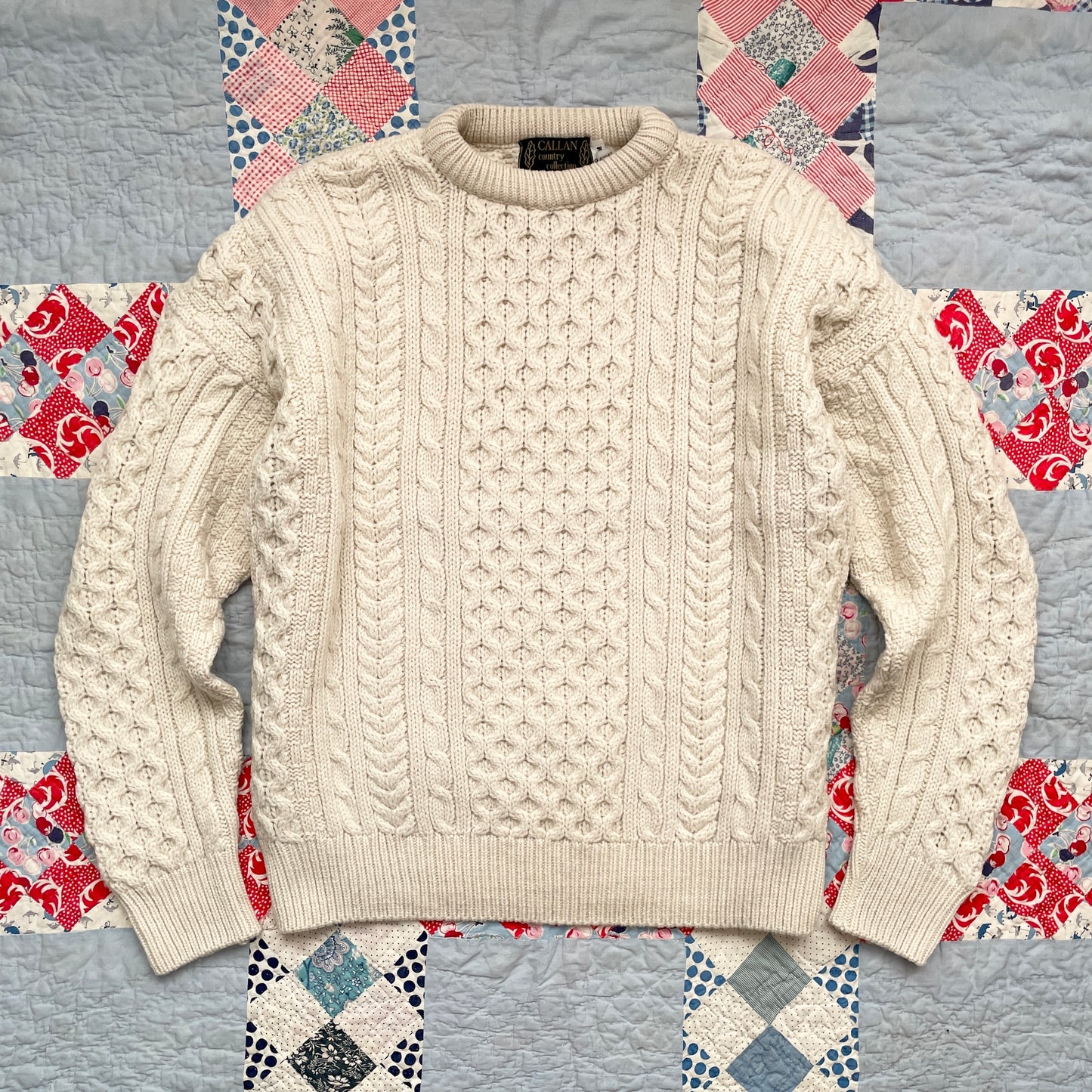 Vintage Callan Country Collection Aran Fisherman Sweater M