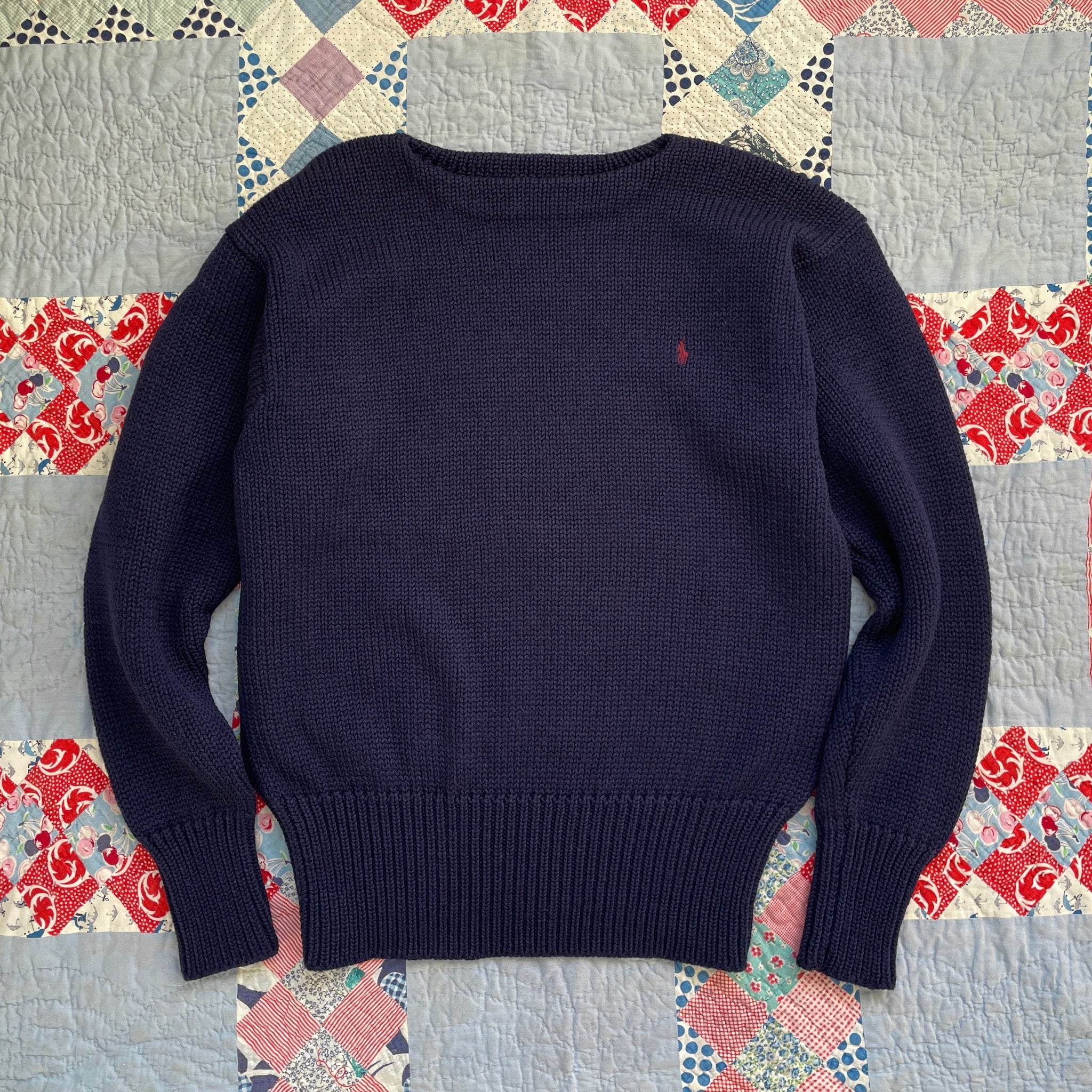 90s Polo by Ralph Lauren Chunky Wool Boat Neck Sweater L