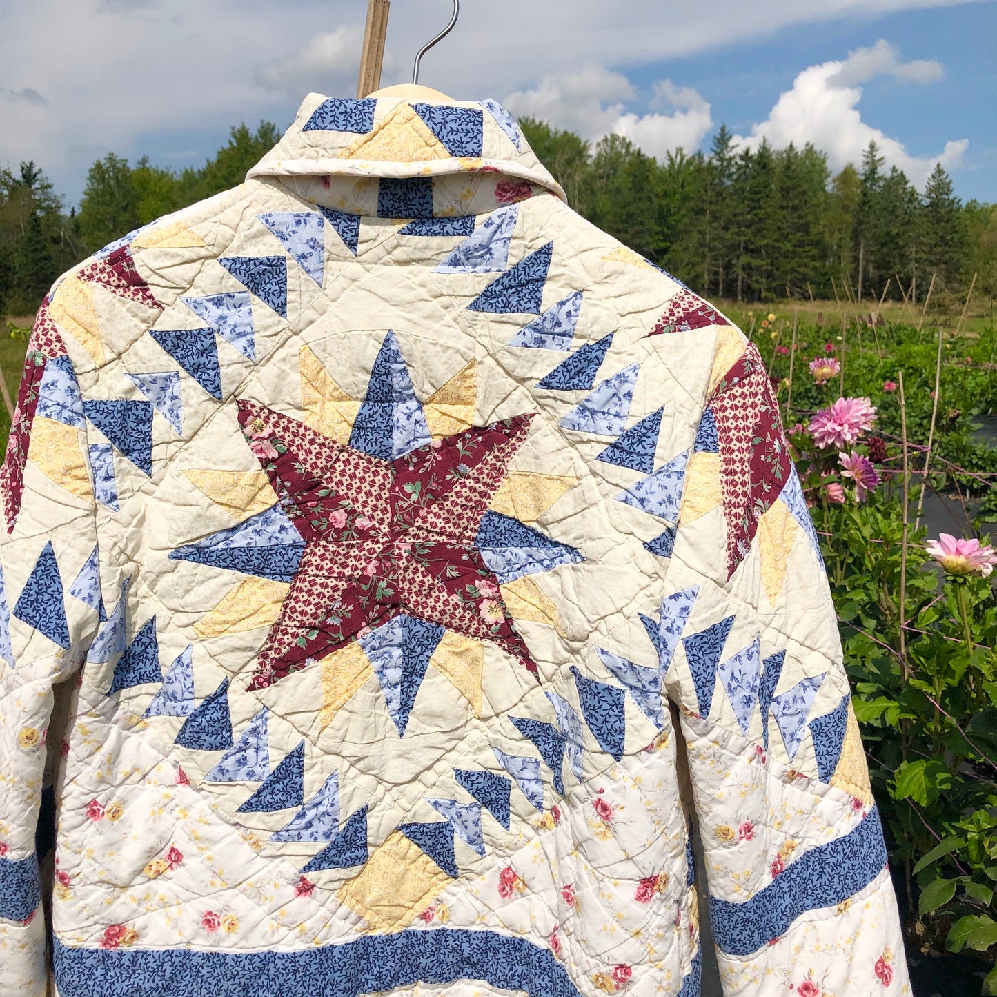 Quilt Jacket No.5 Mariner's Compass Shawl Collar Coat