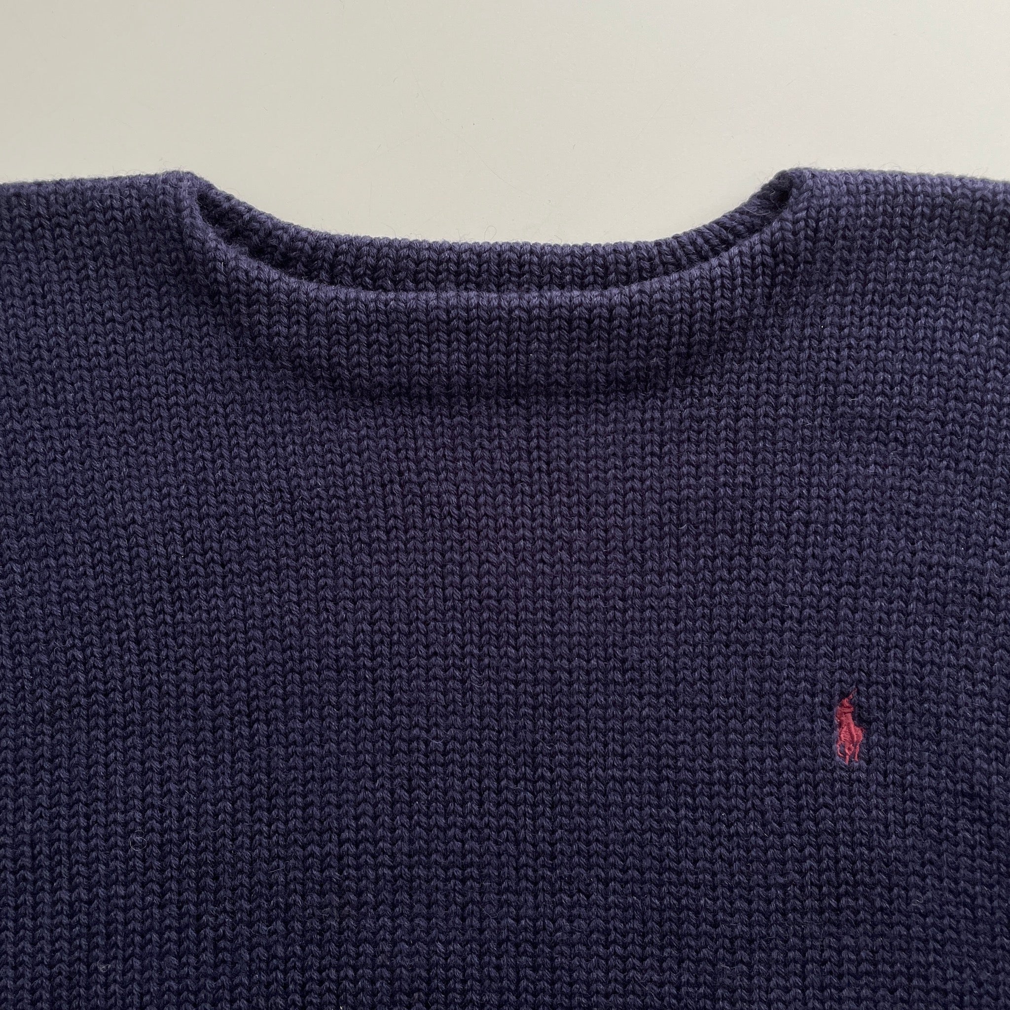 90s Polo by Ralph Lauren Chunky Wool Boat Neck Sweater L