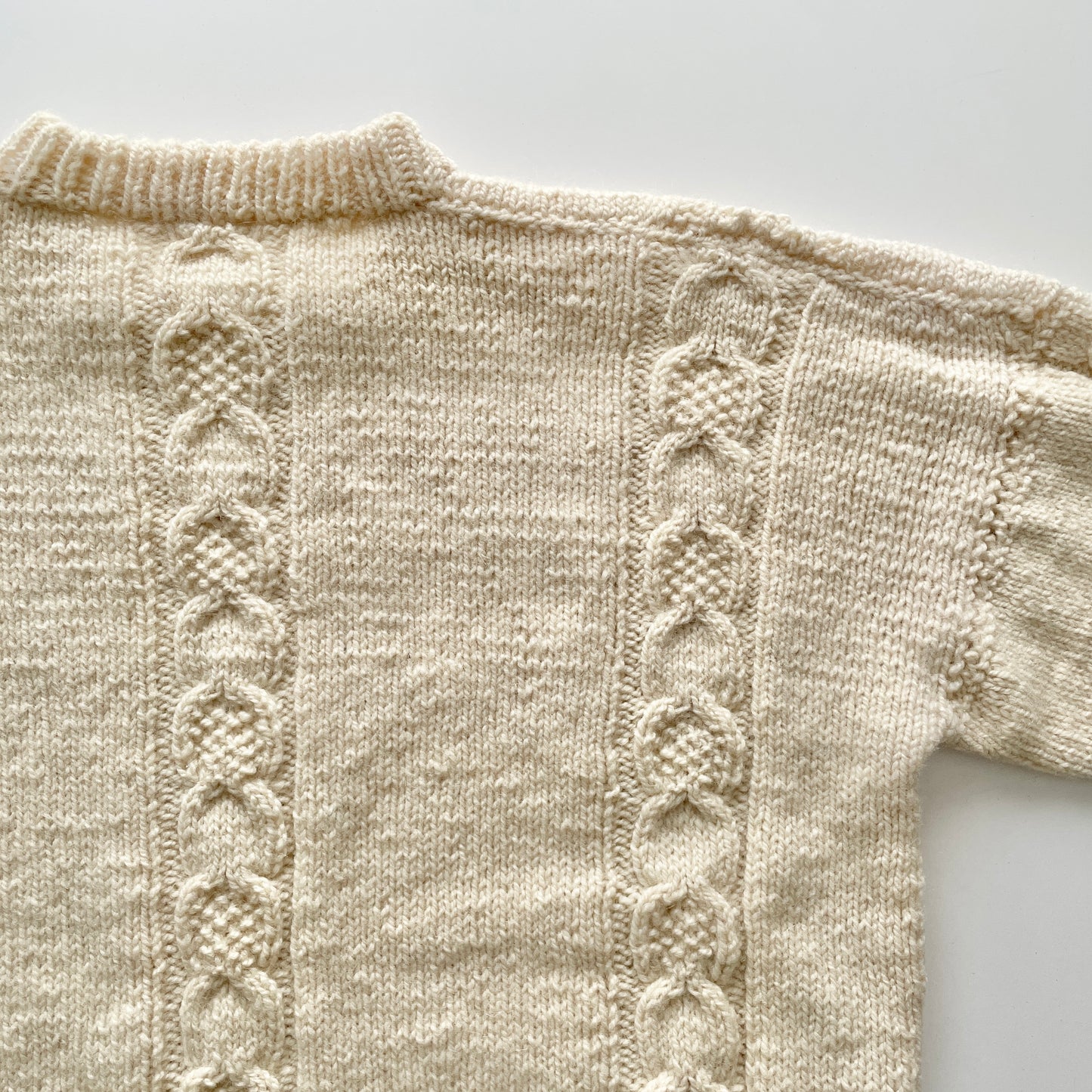 Vintage Handmade Moss Stitch Cable Knit Sweater