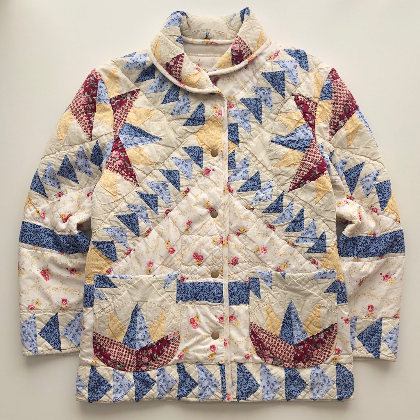 Quilt Jacket No.5 Mariner's Compass Shawl Collar Coat